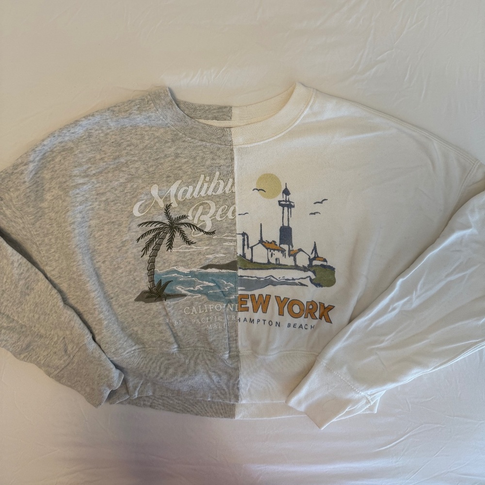 Abercrombie two toned fleece sweatshirt